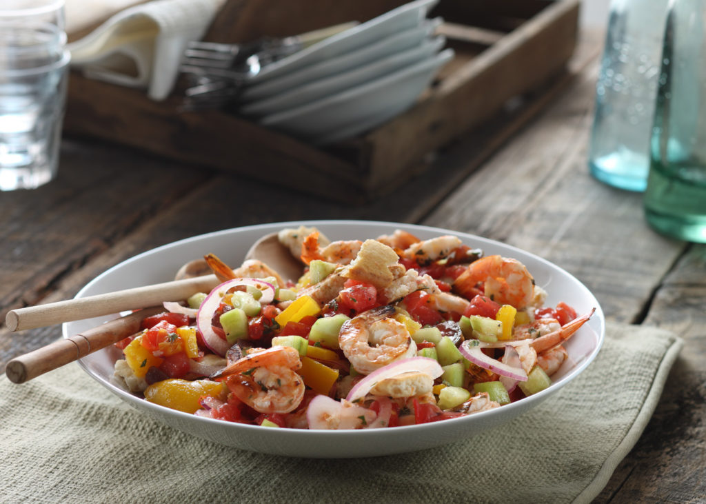 Grilled Shrimp and Bread Salad Image