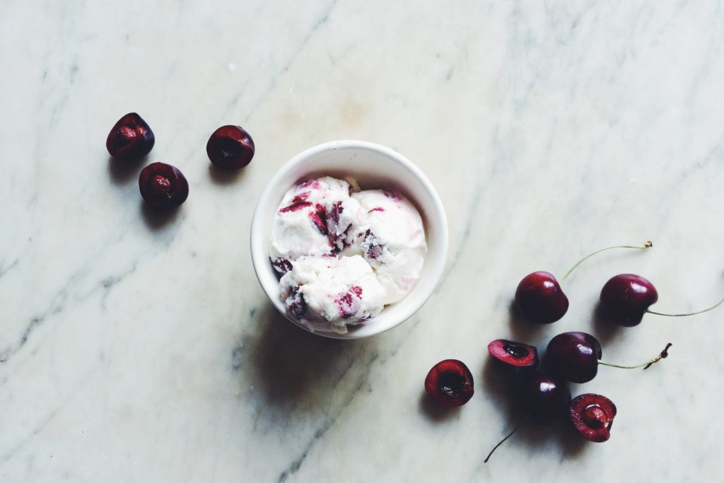 Dark Cherry and Amaretto Ice Cream Image