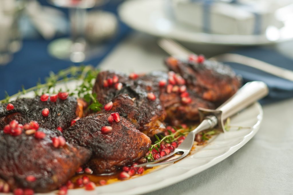 Chile-Pomegranate Chicken Thighs