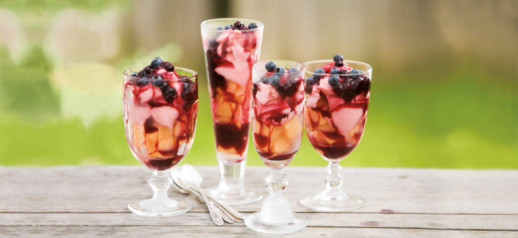 Blueberry Sundaes with Cantaloupe
