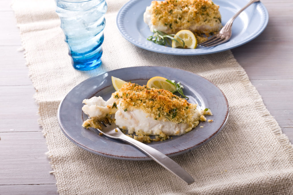 Halibut with Tarragon-Lemon Breadcrumbs