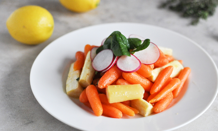 Honey Roasted Carrot Salad with Meyer Lemon and Herb Vinaigrette