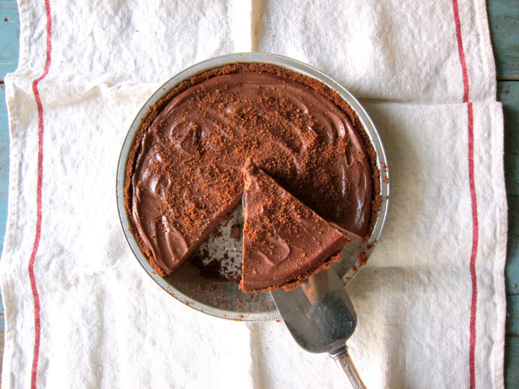 Silken Chocolate Pie with Vegan Chocolate Crust