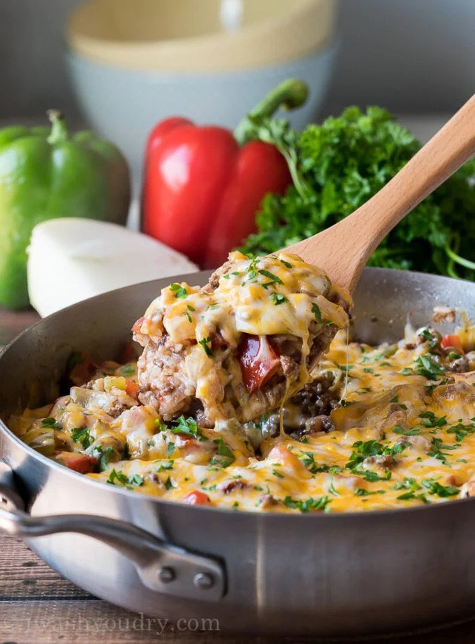 Ground Beef Stuffed Pepper Skillet