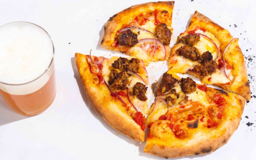 Spicy Sausage and Fontina Pizza