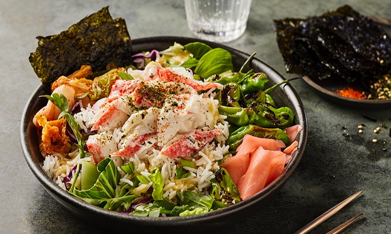 Spicy Alaska Surimi Seafood & Shishito Rice Bowl Image
