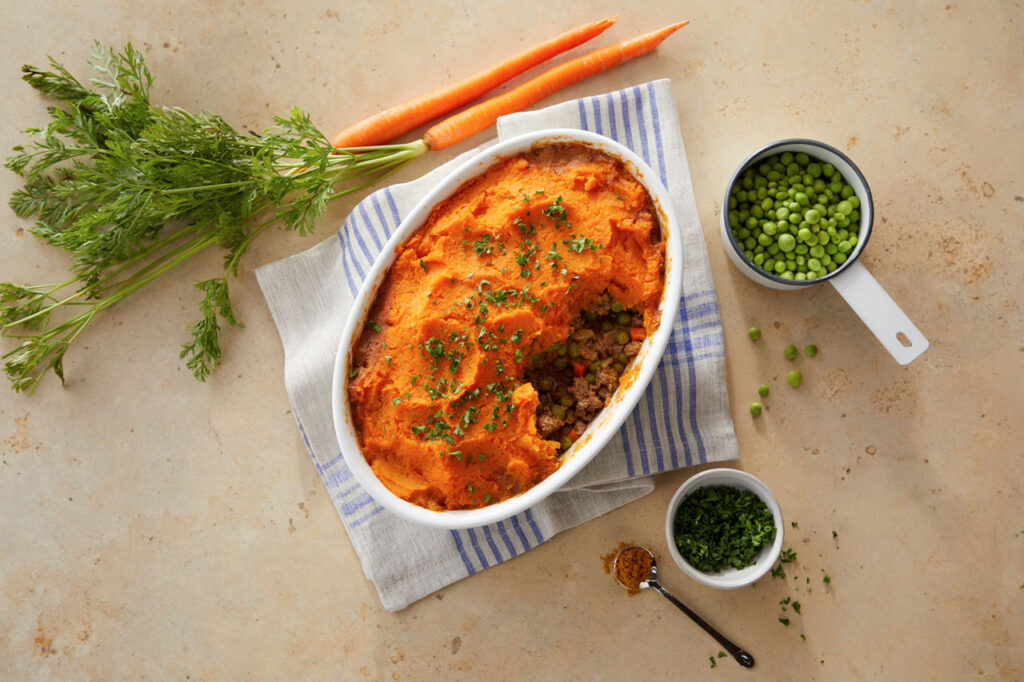 Quick Curried Shepherd's Pie with Sweet Potato Crust