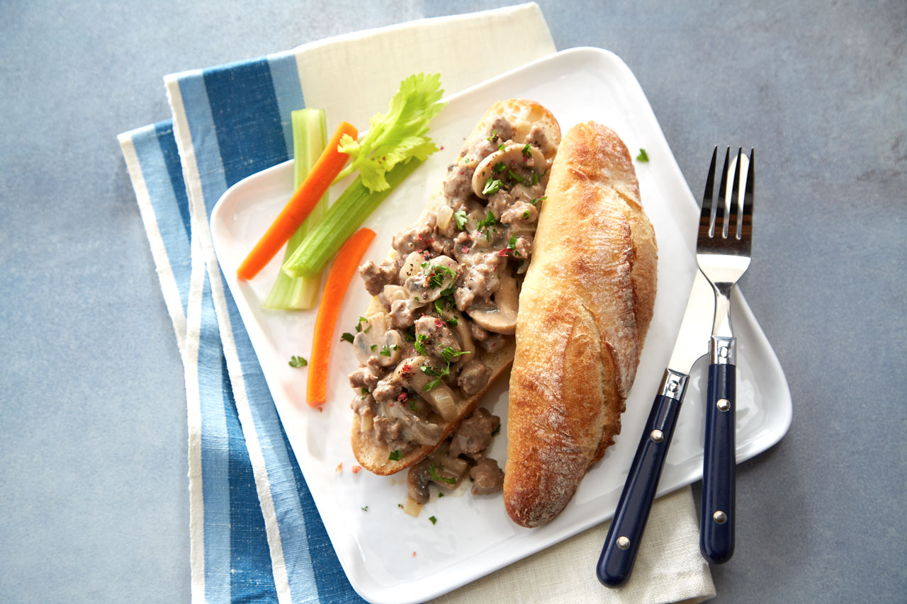 Ground Beef Stroganoff Sandwiches