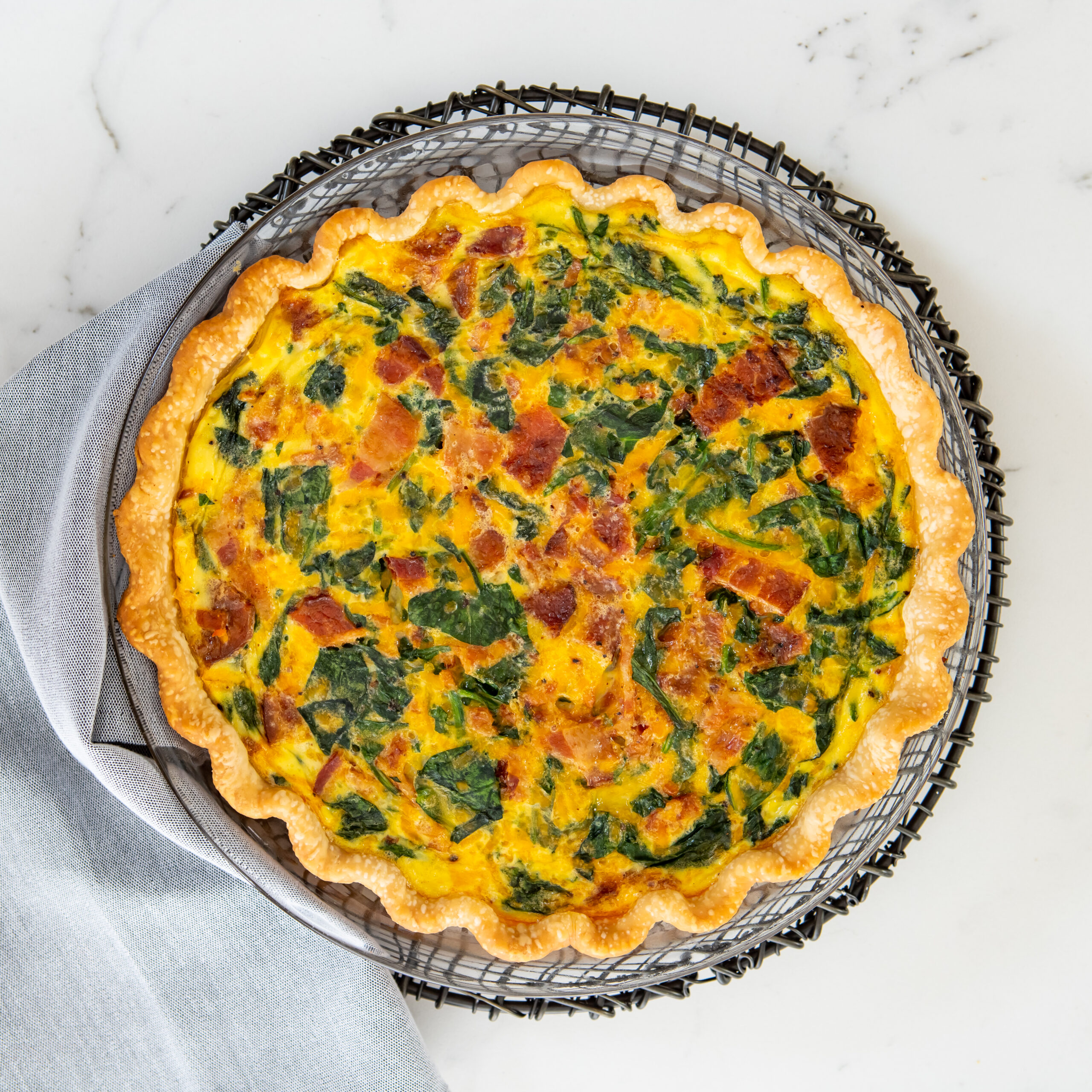 Spinach and Bacon Quiche