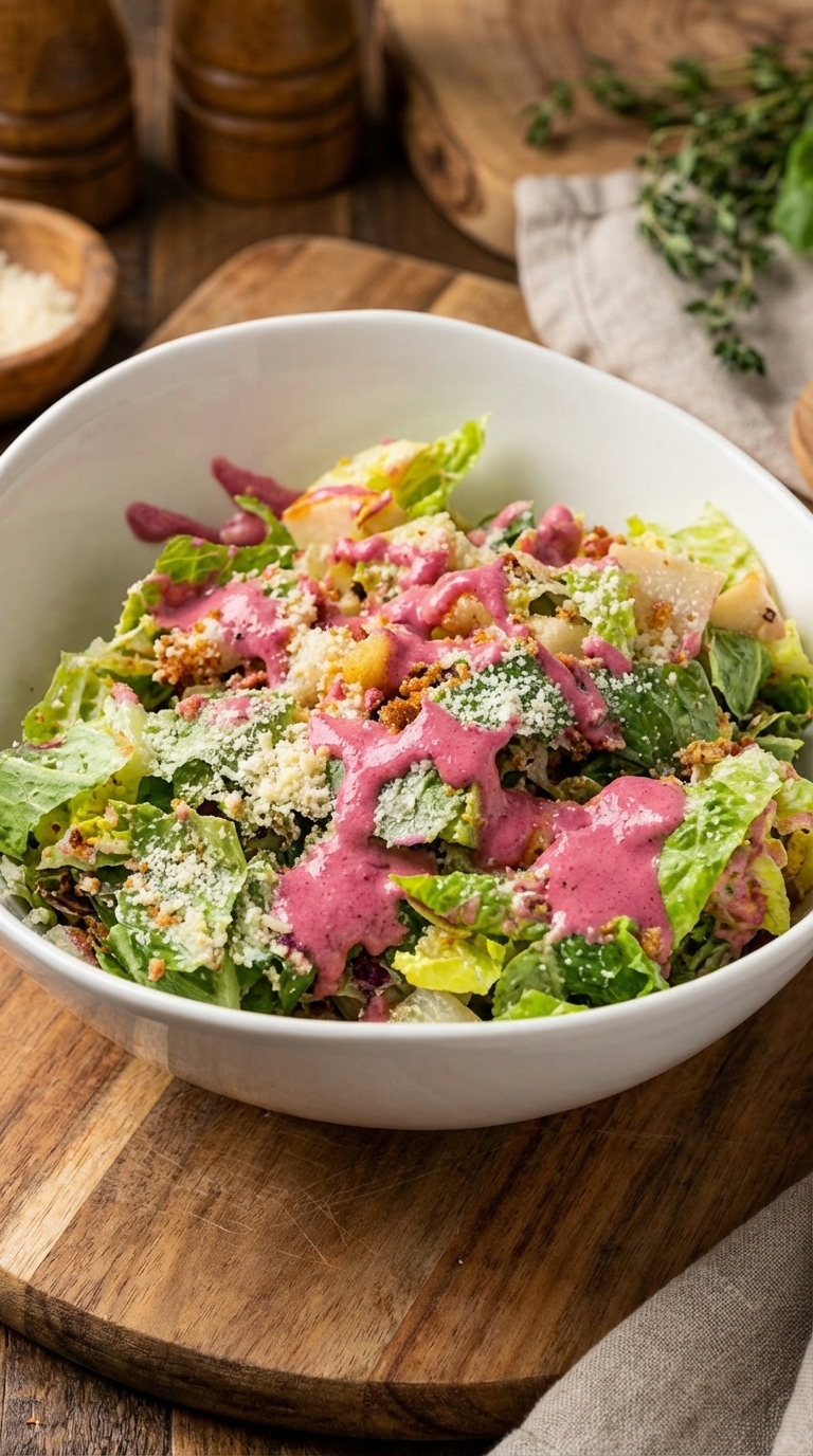 Pink Valentine’s Caesar Salad Dressing