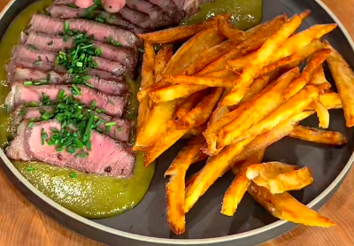 Steak Frites with Sauce Verte